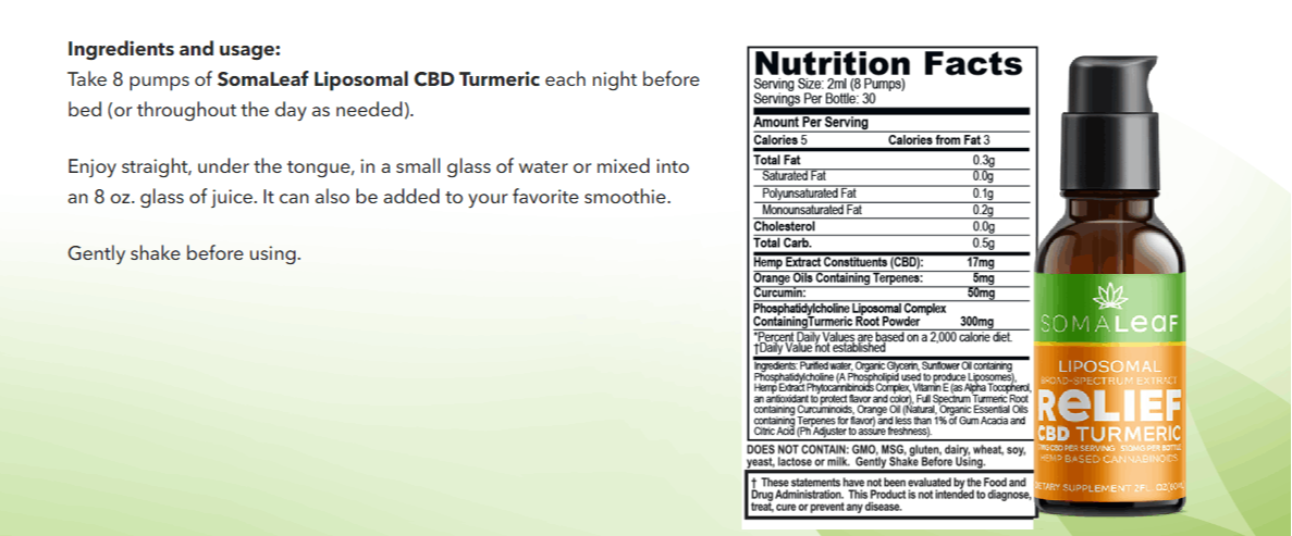 cbd turmeric relief ingredients